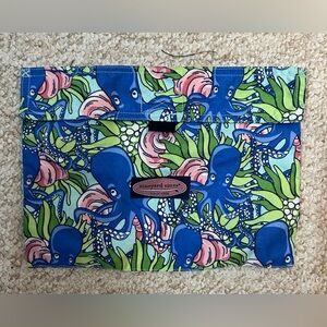 Vineyard Vines Blue and Pink Octopus Pouch